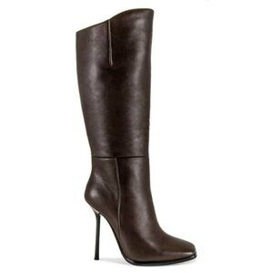NEW Alias Mae Charlie Knee High Boot Heel 36 Choc Leather 6 Square Toe